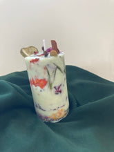 Load image into Gallery viewer, (Green) Eucalyptus & Rosemary Floral Pillar Candle