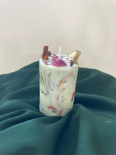 Load image into Gallery viewer, (Green) Eucalyptus & Rosemary Floral Pillar Candle