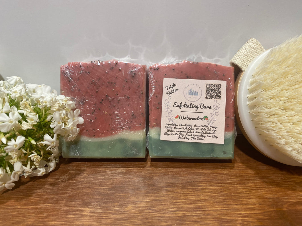 Wild Watermelon Exfoliating Triple Butter Body Bar (cold processed soap)