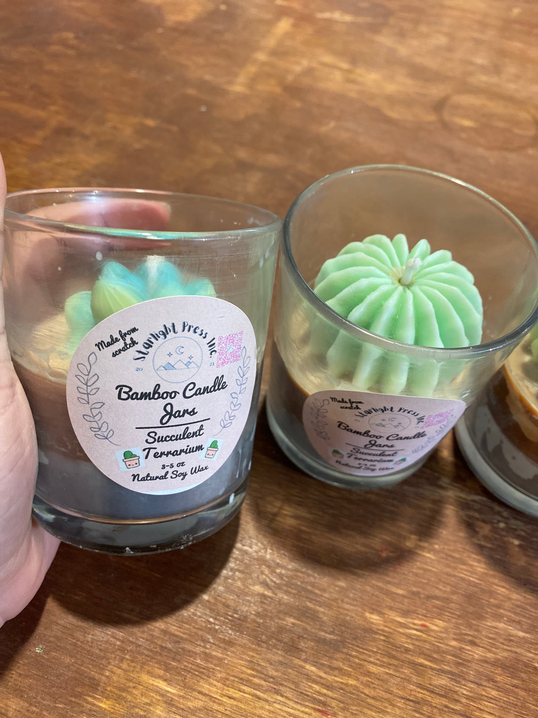 Succulent Terrarium Bamboo Jar Candle
