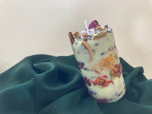 Load image into Gallery viewer, (Green) Eucalyptus &amp; Rosemary Floral Pillar Candle
